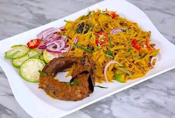 Abacha with kpala fish